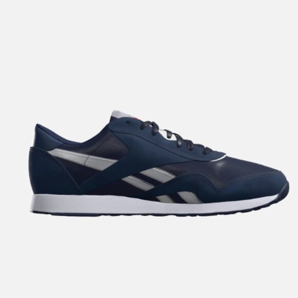 Reebok Men's Classic Nylon Sneakers - Navy / Platinum - Picture 1 of 5